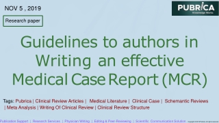 Guidelines to authors in Writing an effective Medical Case Report - Scientific Research