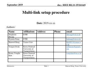 Multi-link setup procedure