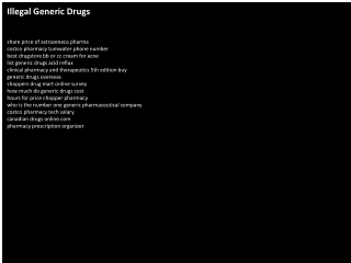Illegal Generic Drugs