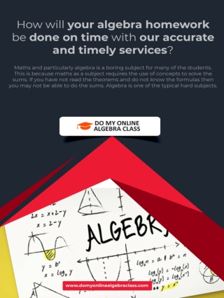 How will your algebra homework be done on time with our accurate and timely services?