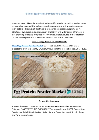 Egg Protein Powder Market Tip: Be Consistent