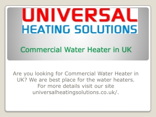 Commercial Water Heater in UK