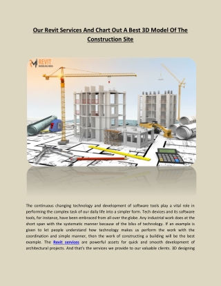 Our Revit Services And Chart Out A Best 3D Model Of Construction Site