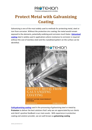 Protect Metal from Galvanizing Coating