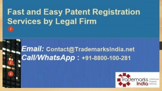 Fast and Easy Patent Registration Services by Legal Firm
