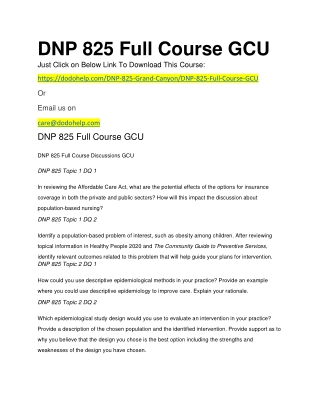 DNP 825 Full Course GCU