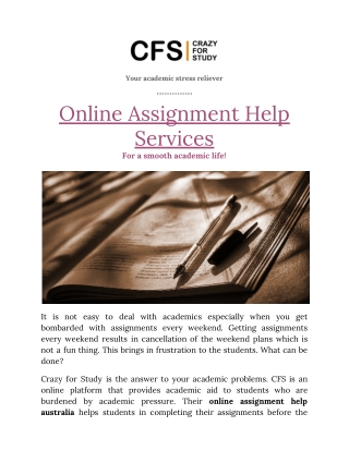 why are you choose Online Assignment Help In Australia
