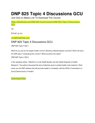DNP 825 Topic 4 Discussions GCU