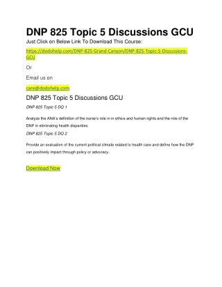 DNP 825 Topic 5 Discussions GCU