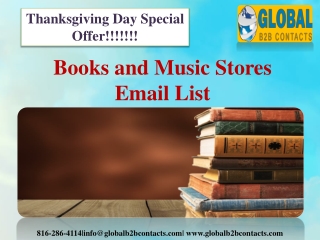 Books and Music Stores Email List