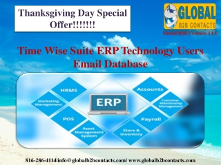 Time Wise Suite ERP Technology Users Email Database