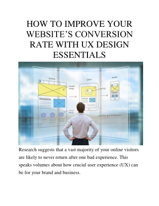 HOW TO IMPROVE YOUR WEBSITE’S CONVERSION RATE WITH UX DESIGN ESSENTIALS