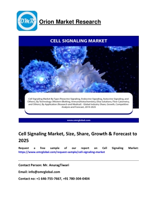 Cell Signaling Market, Size, Share, Growth & Forecast to 2025