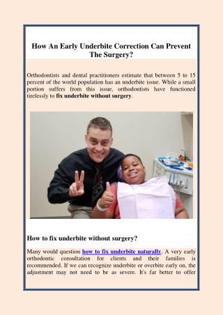 How An Early Underbite Correction Can Prevent The Surgery?