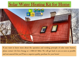 Solar Water Heating Kit for Home