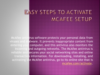 McAfee.com/Activate - Enter your activation code - Activate McAfee