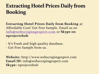 Extracting Hotel Prices Daily from Booking