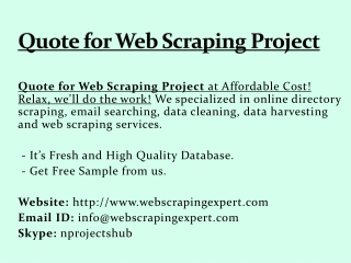 Quote for Web Scraping Project