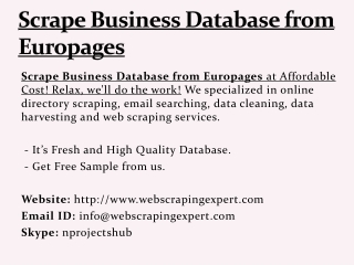 Scrape Business Database from Europages