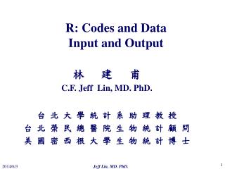 R: Codes and Data Input and Output