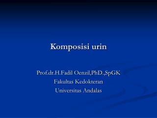 Komposisi urin