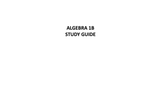 ALGEBRA 1B STUDY GUIDE