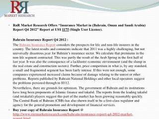 Insurance Market in (Bahrain, Oman and Saudi Arabia) Report