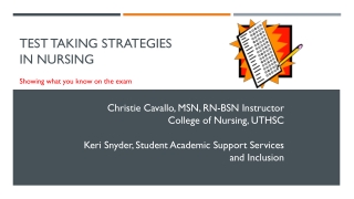 Test Taking Strategies in nursing