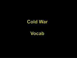 Cold War Vocab