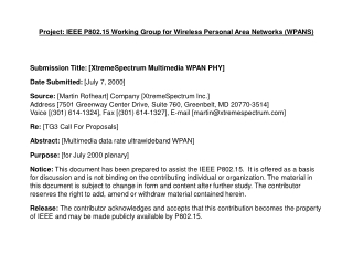 Project: IEEE P802.15 Working Group for Wireless Personal Area Networks (WPANS)