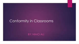 Conformity in Classrooms