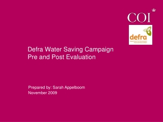 Defra Water Saving Campaign Pre and Post Evaluation