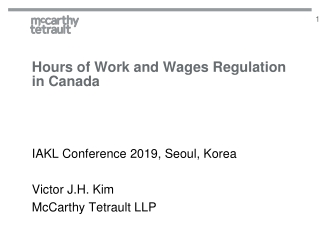 Hours of Work and Wages Regulation in Canada