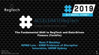 The Fundamental Shift to RegTech and Data-Driven Finance ( TechFin )