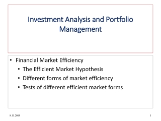 Investment Analysis and Portfolio Management