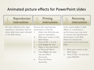 To print the reproduction instructions in this file: Select the slide that you want to reproduce.