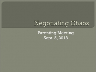 Negotiating Chaos