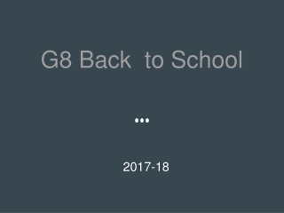 G8 Back to School