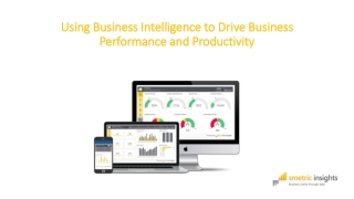 Using Business Intelligence to Drive Business Performance and Productivity