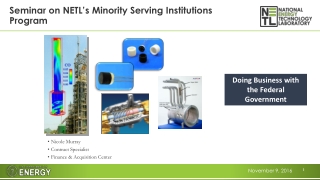 Seminar on NETL’s Minority Serving Institutions Program