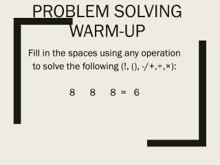 Problem Solving Warm-Up