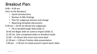 Breakout Plan: