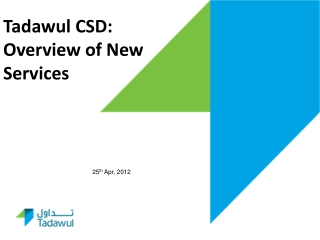 Tadawul CSD: Overview of New Services
