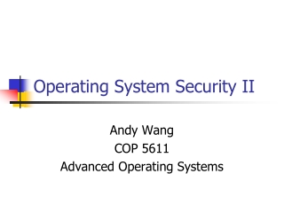 Operating System Security II