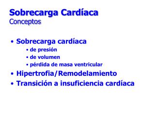 Sobrecarga Cardíaca Conceptos