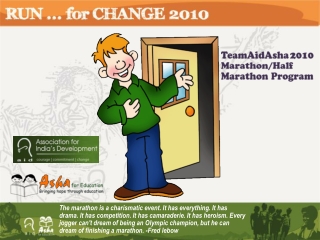 TeamAidAsha 2010 Marathon/Half Marathon Program