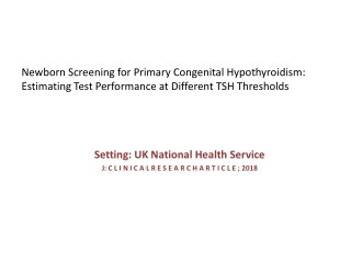 Setting : UK National Health Service J: C L I N I C A L R E S E A R C H A R T I C L E ; 2018