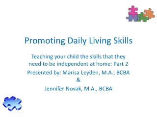 Promoting Daily Living Skills
