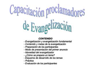 Capacitación proclamadores de Evangelización