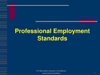 Professional Employment Standards